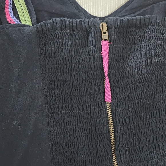 Anthropologie Embroidered Bustier Corset Crop Top Black Floral Boho Size 8 - Picture 5 of 8